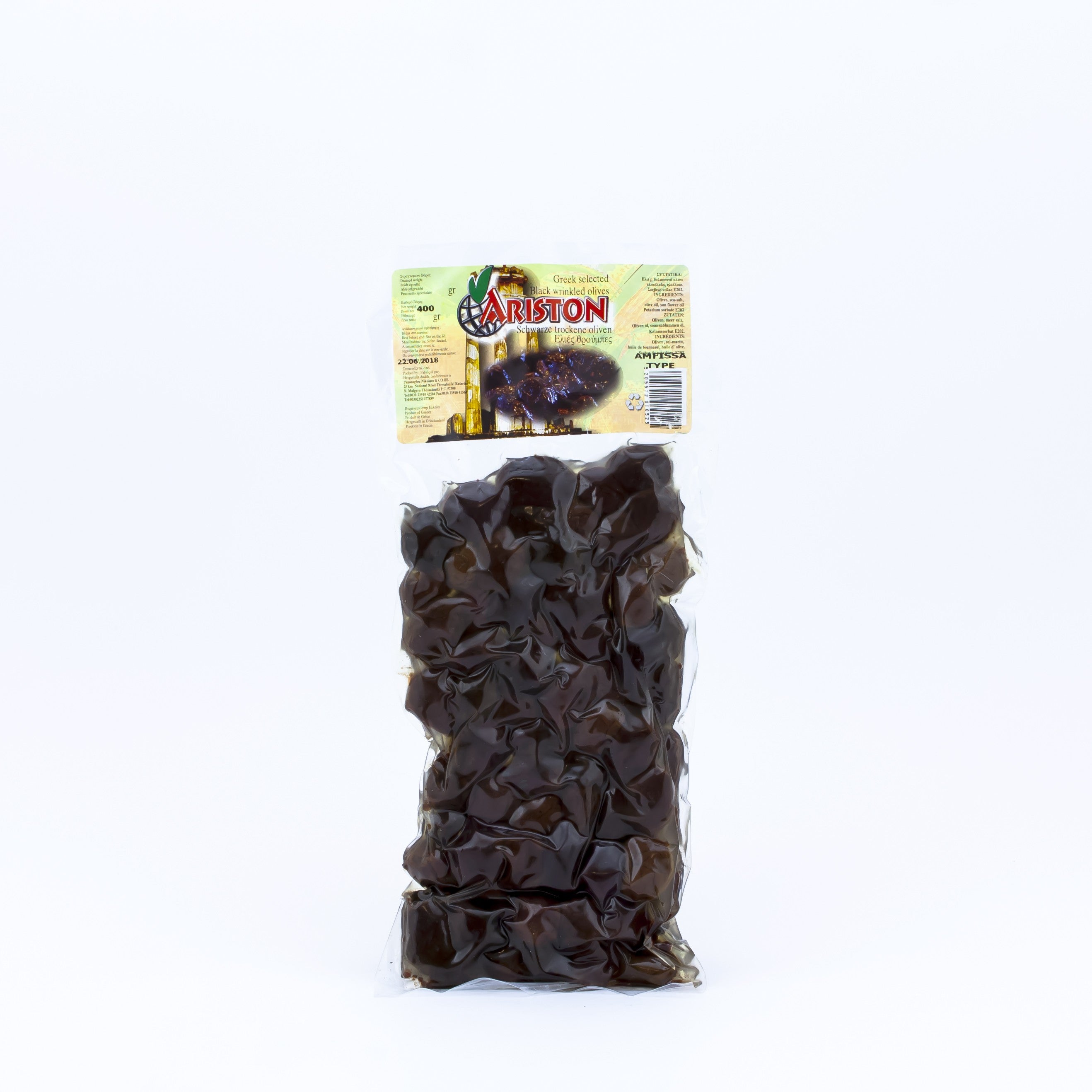 Amfissa Black Olives with Pit 400g Vacuum