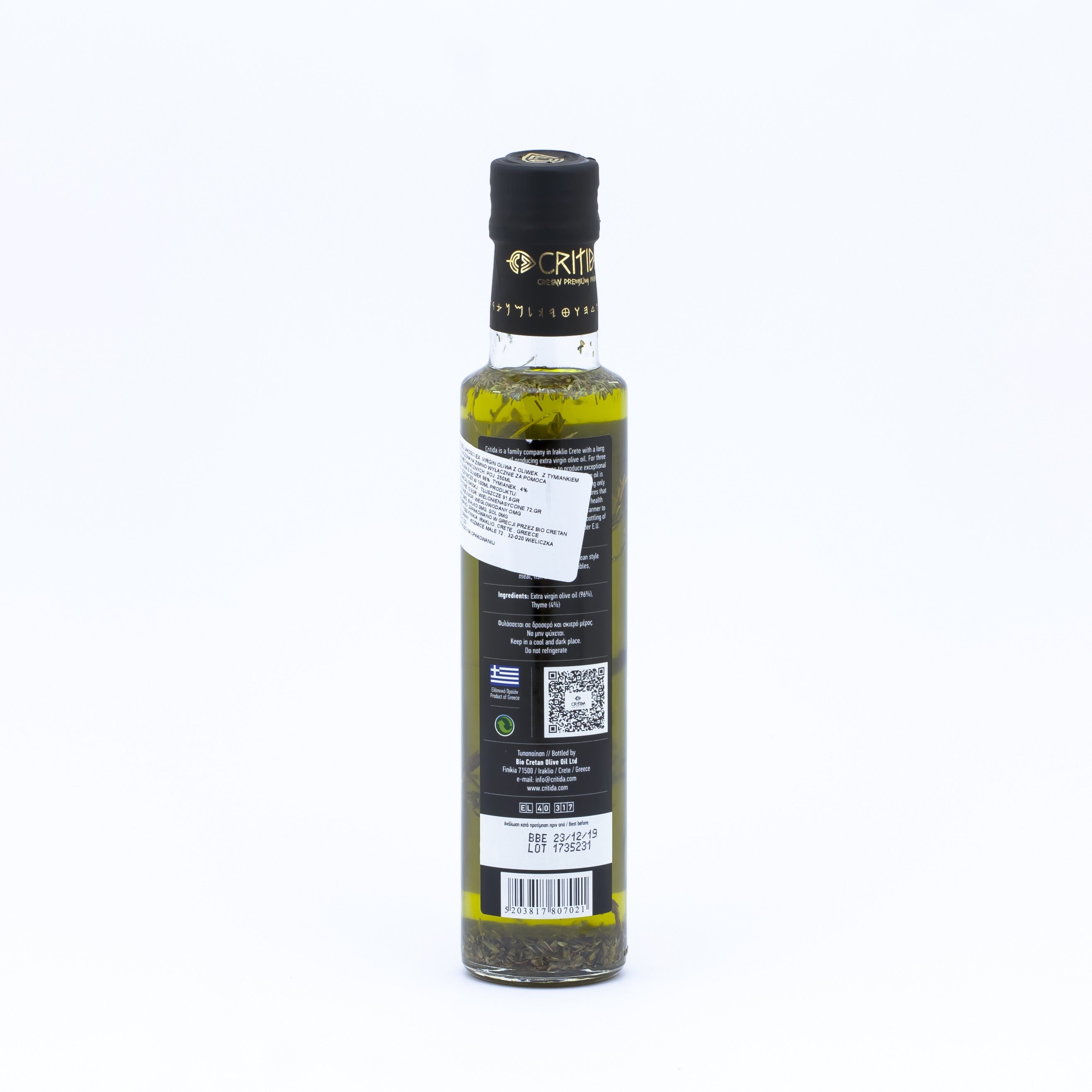 Dorica olive oil with thyme 0.3% 250 ml