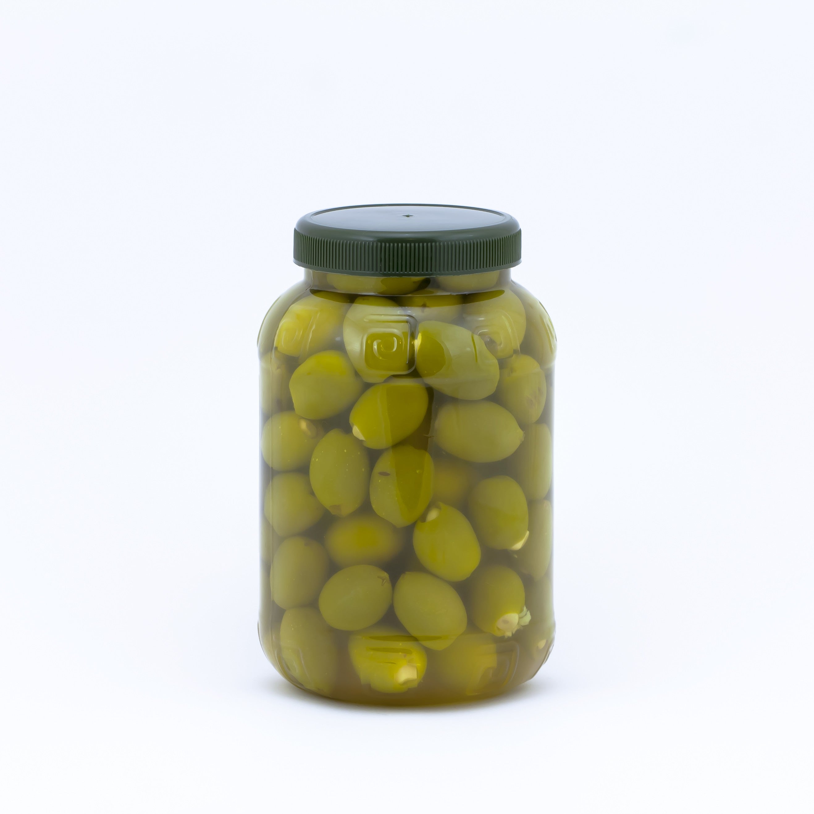 Green olives with garlic, net weight 900 g