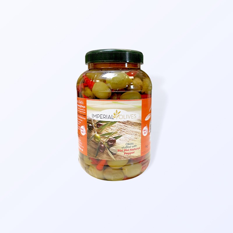 Green olives stuffed with piri piri pepper 1kg