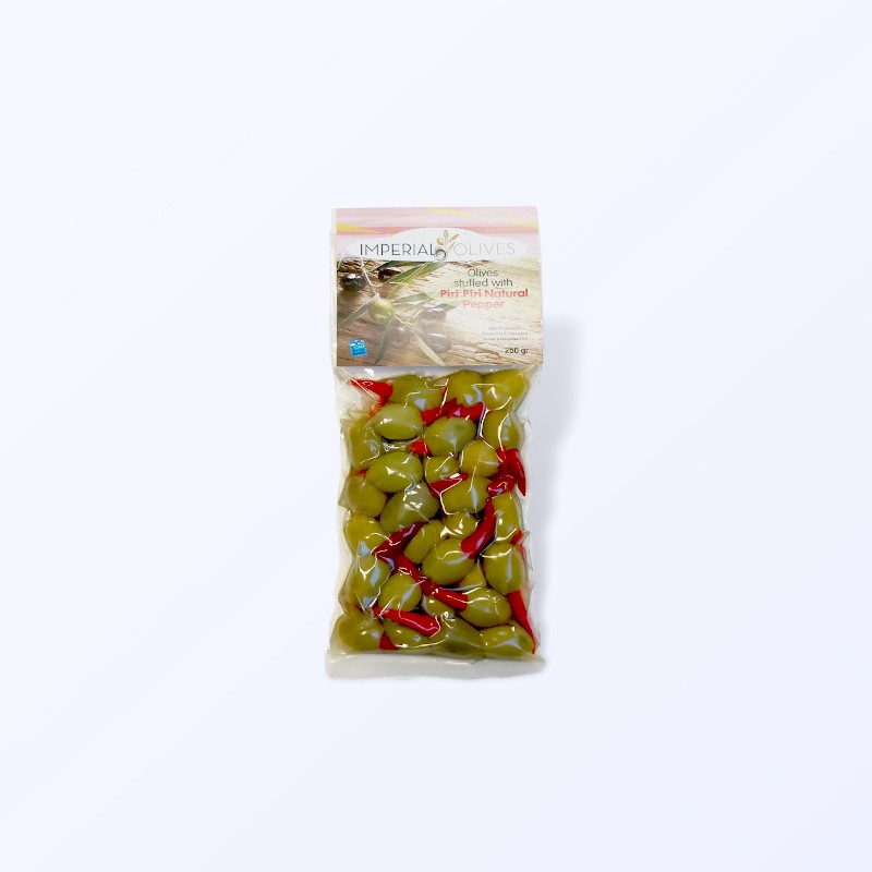 Green olives stuffed with piri piri pepper 250 g