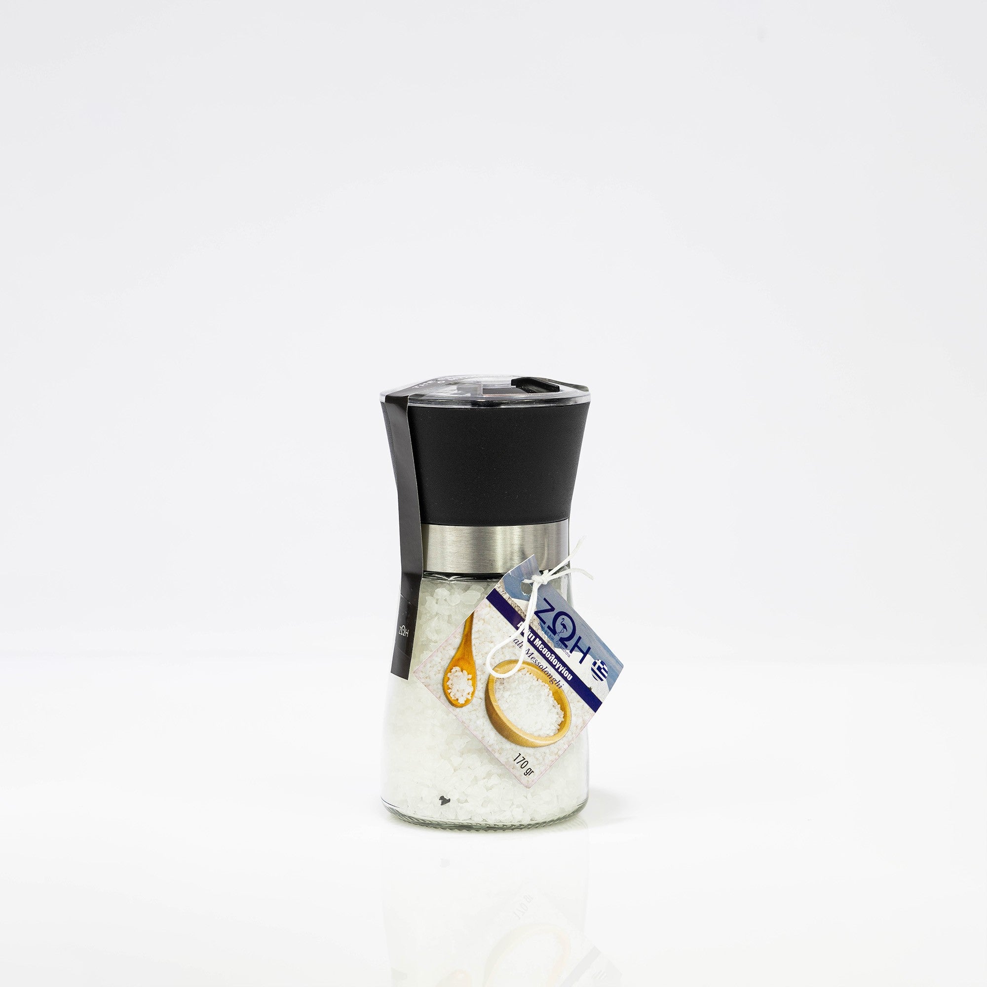 Sea salt from Messolonghi lake in a grinder 170g