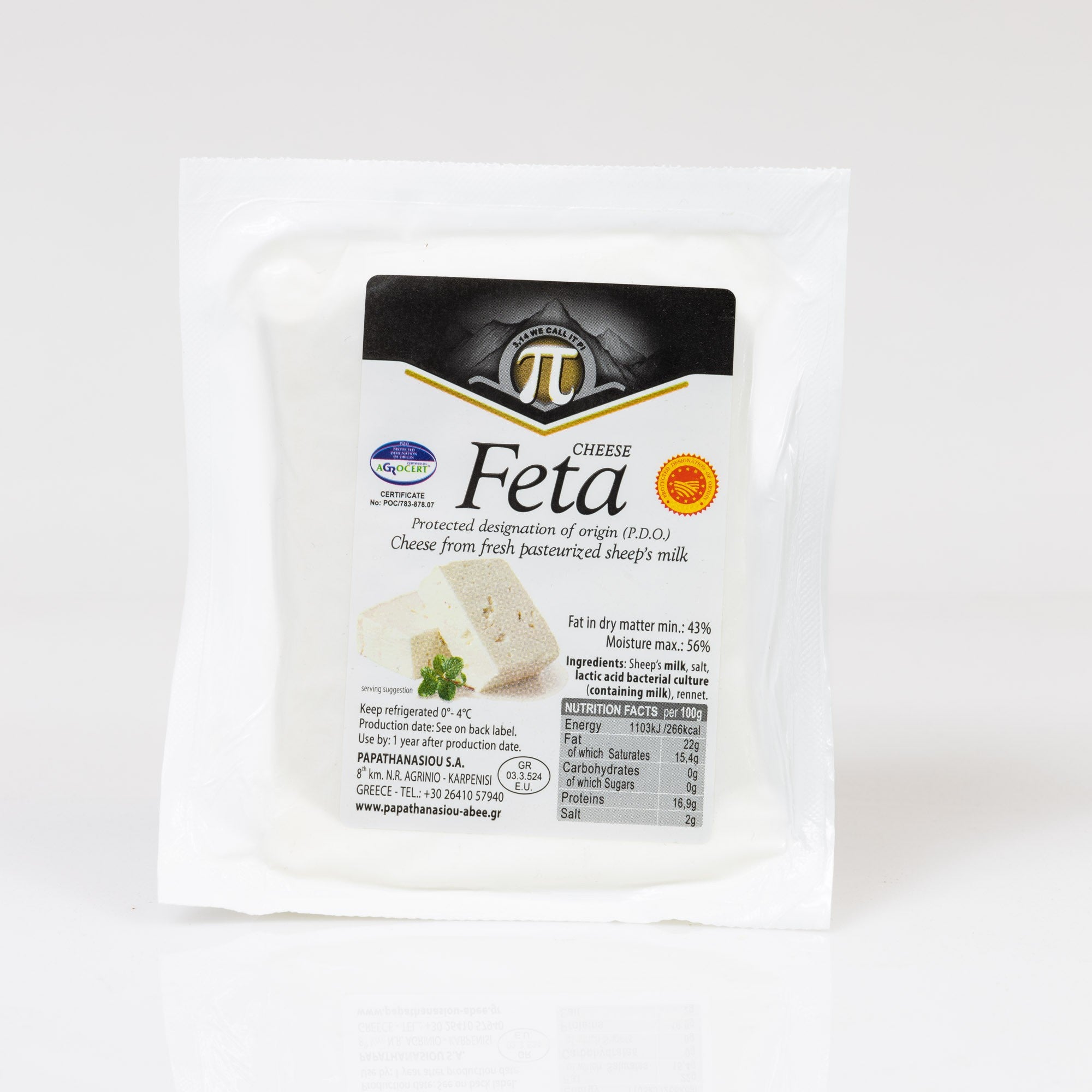 Feta P.D.O Cheese Range PI 200g vacuum