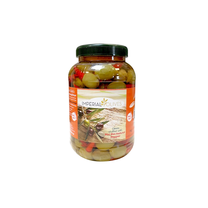 Green olives stuffed with piri piri pepper 1kg
