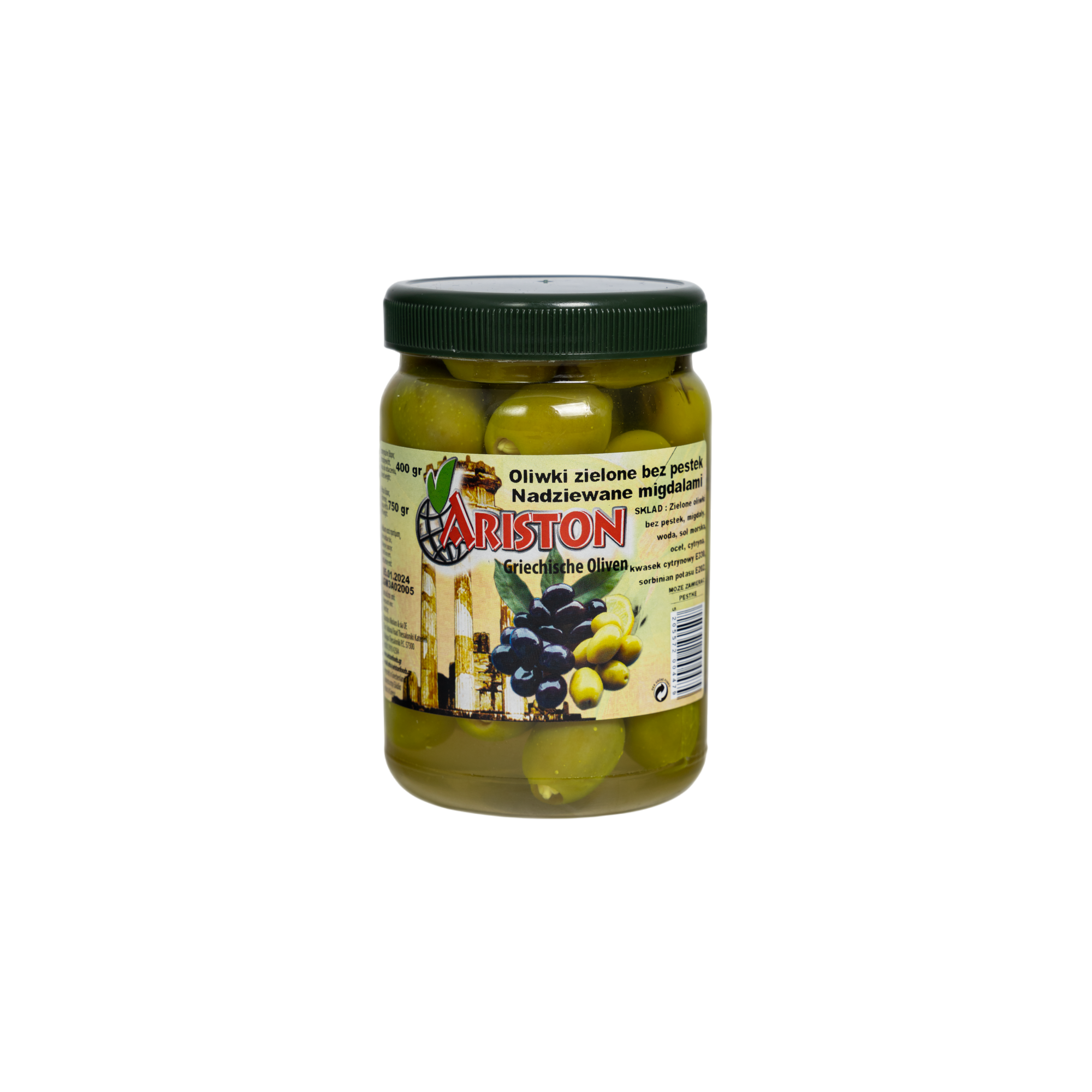 Green olives with almonds 750g