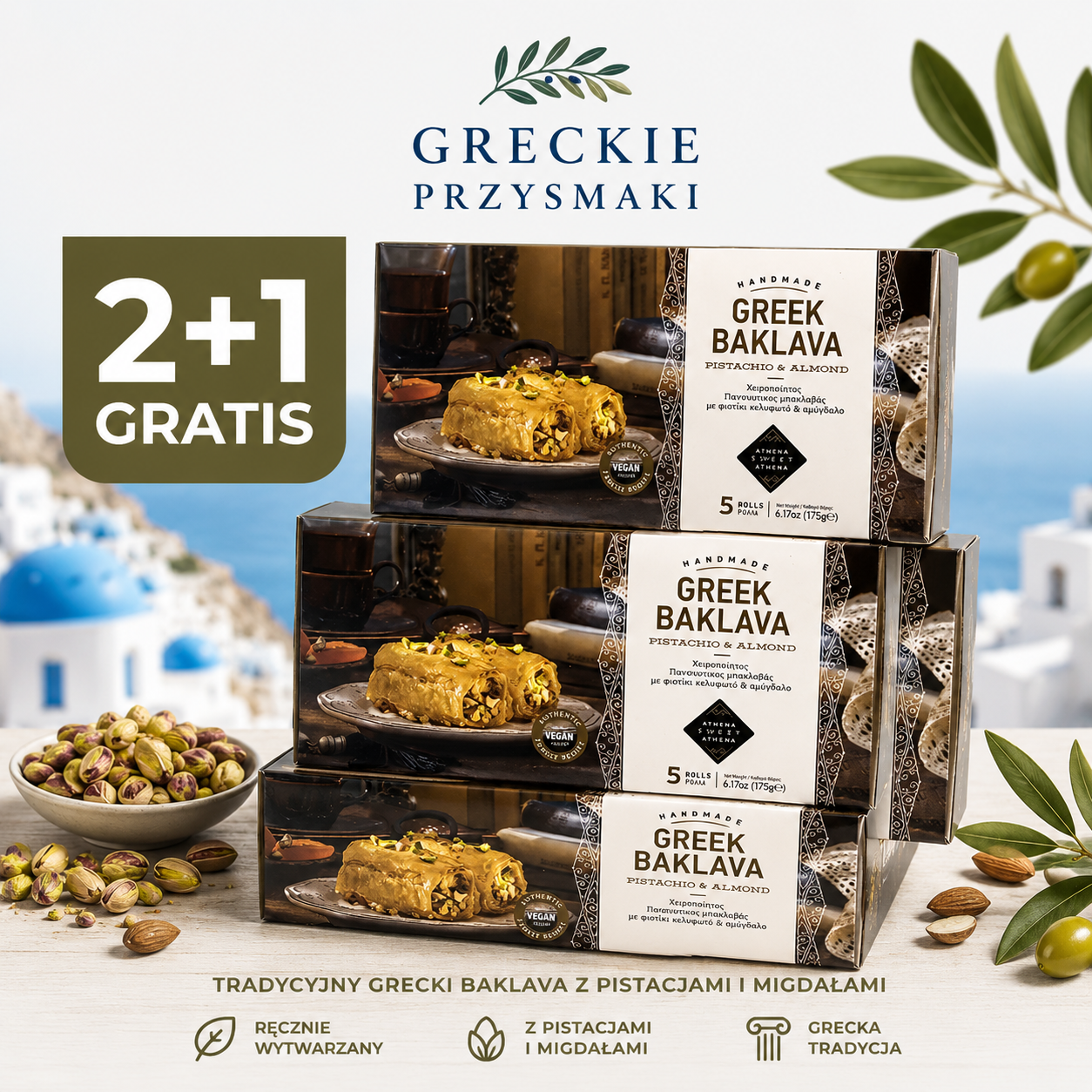 PAKIET 2+1 Baklava z Migdałami i Pistacjami 175g