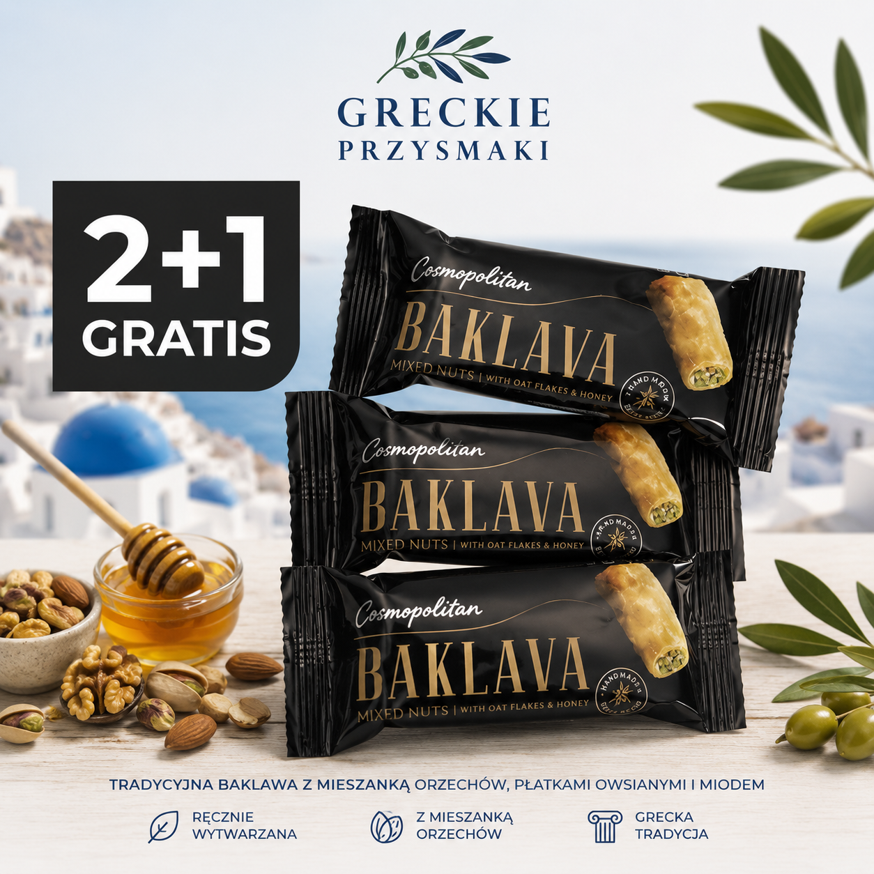 PAKIET 2+1 Baklava baton 30g czarna